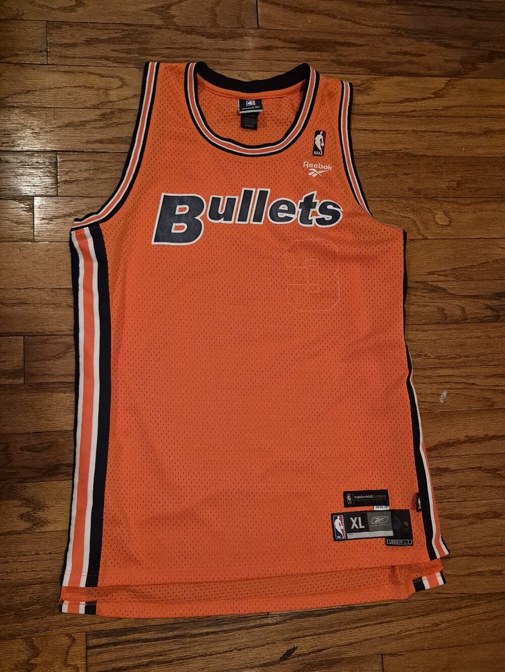 Washington Bullets Wizards Juan Dixon Mens Sz XL Orange Blue Reebok Jersey
